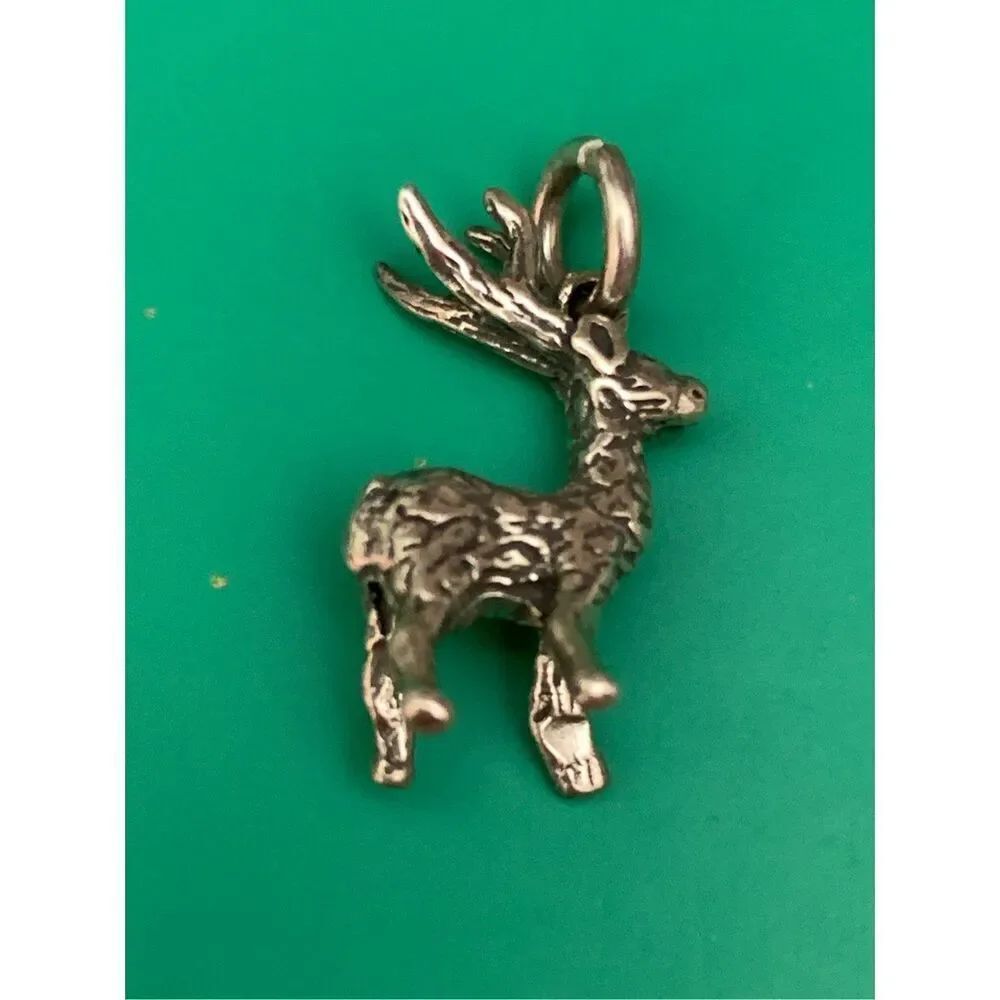 .925 Deer Sterling Silver Jewelry Charm #winter #Christmas